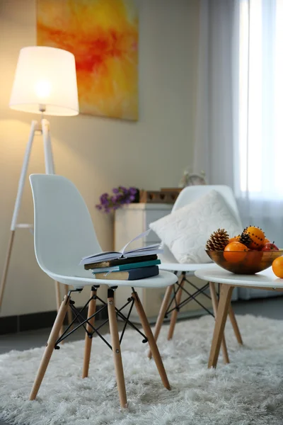 Room design med vita möbler — Stockfoto