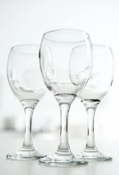 Wineglasses on blurred interior — Stock Photo, Image