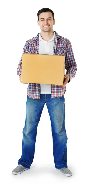 Hombre sosteniendo cajas de cartón —  Fotos de Stock