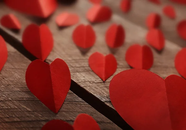 Coeurs en papier rouge — Photo
