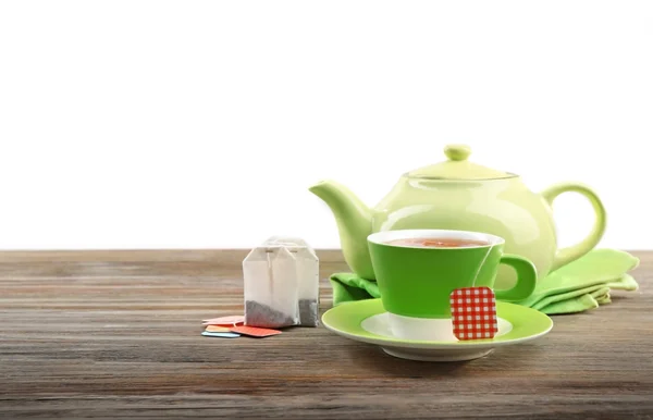 Cup of tea with tea bags — Stock Photo, Image