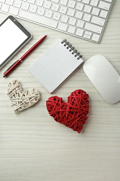Computer peripherals with heart — Stock Photo, Image