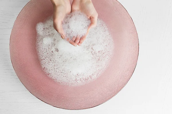 Woman washing hands — Stock Photo, Image