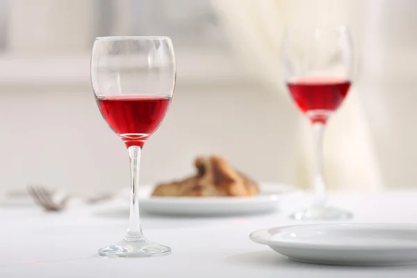 Bardak şarap akşam yemeği — Stok fotoğraf
