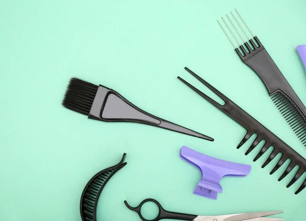 Hairdresser set with various accessories — Stock Photo, Image