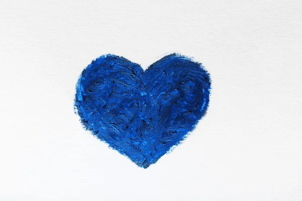 Corazón de colores pintados azules —  Fotos de Stock