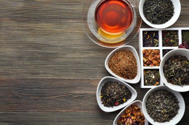 Different kinds of dry tea clipart