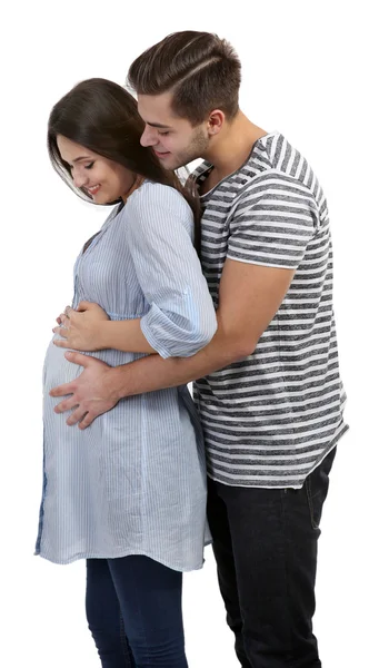 Kocası olan hamile bir kadın. — Stok fotoğraf