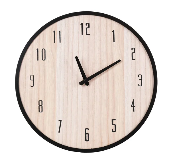 Στρογγυλό ξύλινο ρολόι τοίχων — Φωτογραφία Αρχείου