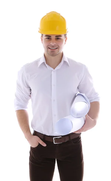 Arquitecto hombre en hardhat — Foto de Stock