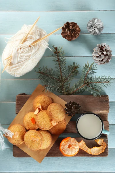 Christmas composition with cookies and decorations — Stock Photo, Image