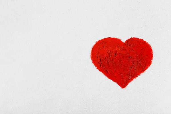 Rood hart geschilderd — Stockfoto