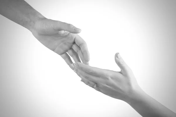 Hands reaching toward each other — Stock Photo, Image