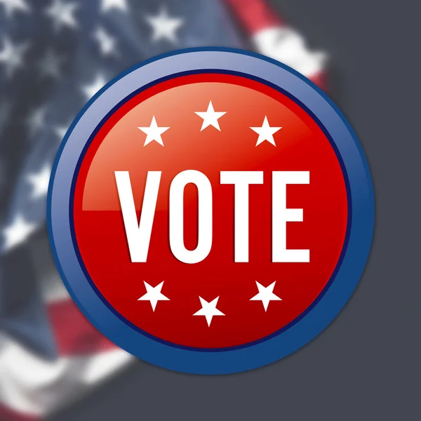 Vote sign on USA flag — Stock Photo, Image