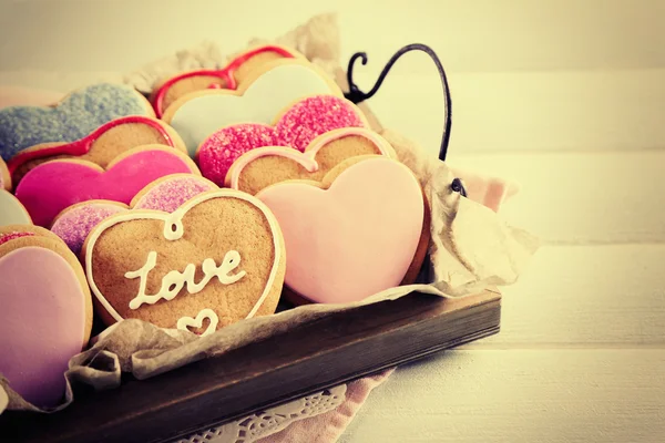 Assortment of love cookies — Stock Photo, Image