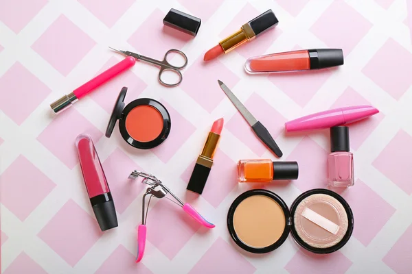 Decorative makeup cosmetics and manicure tools — Stock Photo, Image