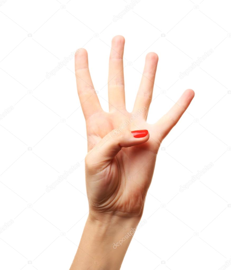 Woman hand making sign