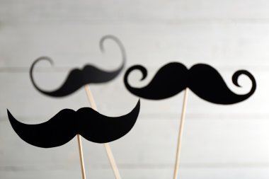 Ahşap sopa üzerinde siyah bıyık