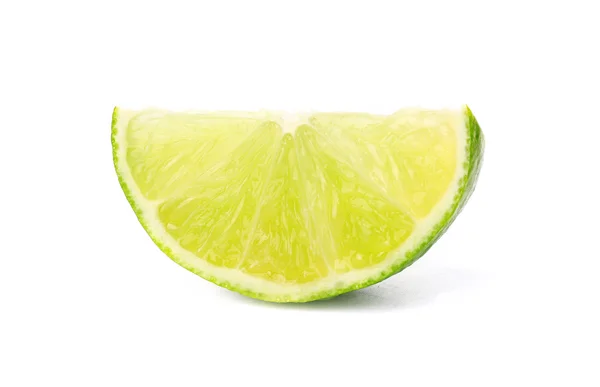 Slice of lime, isolated on white — Stock Photo, Image