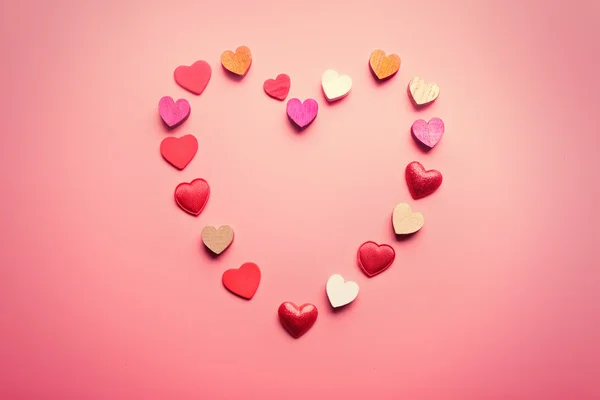 Valentines Hearts on pink — Stock Photo, Image