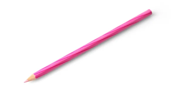 Lápis rosa sobre branco — Fotografia de Stock