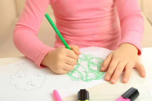 Child drawing closeup — Stock Photo, Image