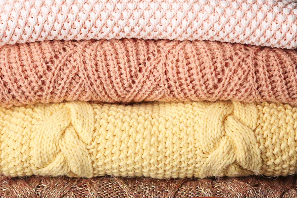 Stack of knitted clothes — Stock Photo, Image