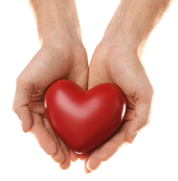 Decorative heart in male hands — Stock Photo, Image