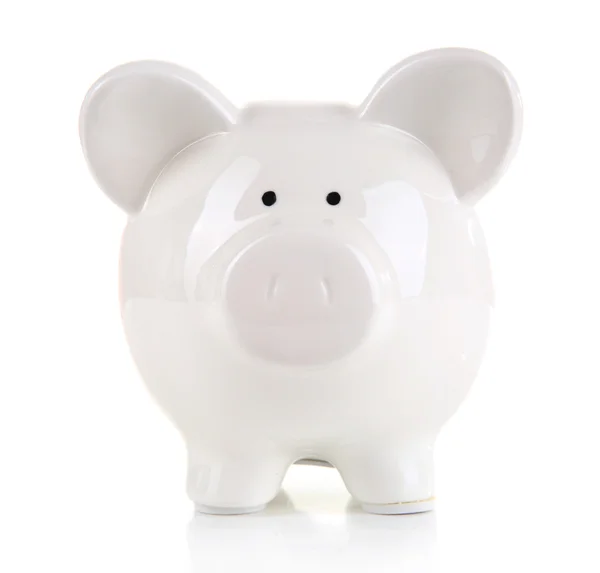 Witte piggy bank — Stockfoto