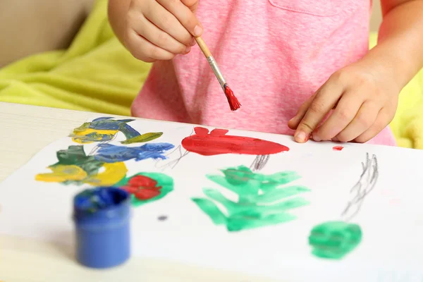 Child drawing closeup — Stock Photo, Image