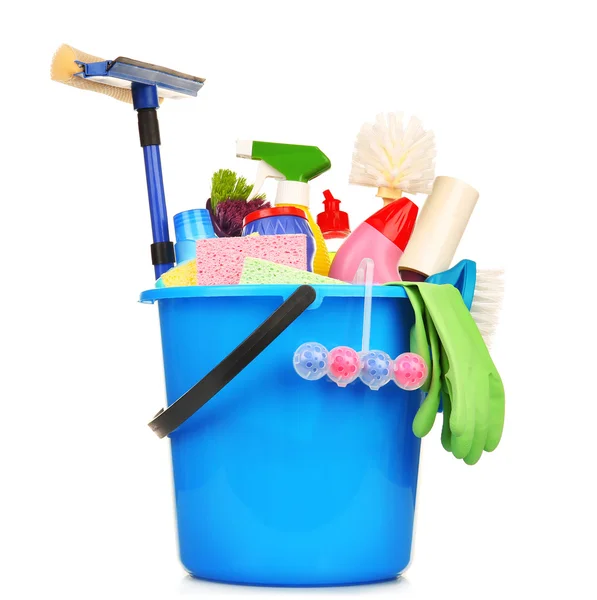 Cleaning set with tools and products — Stock Photo, Image