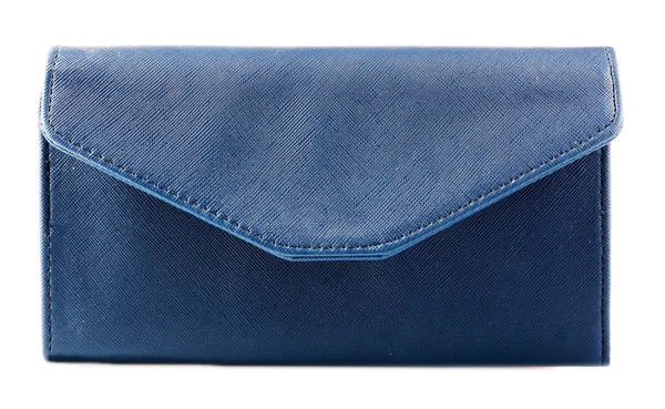 Portefeuille cuir bleu — Photo