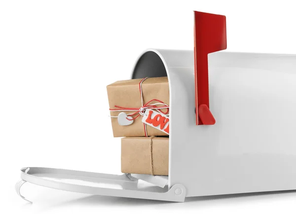 Caixa de correio com caixas de presente — Fotografia de Stock