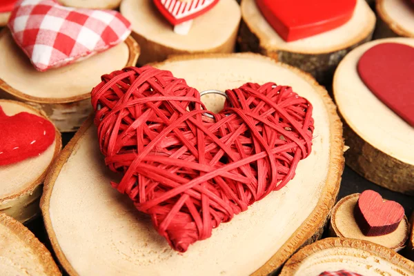 Red wicker heart — Stock Photo, Image