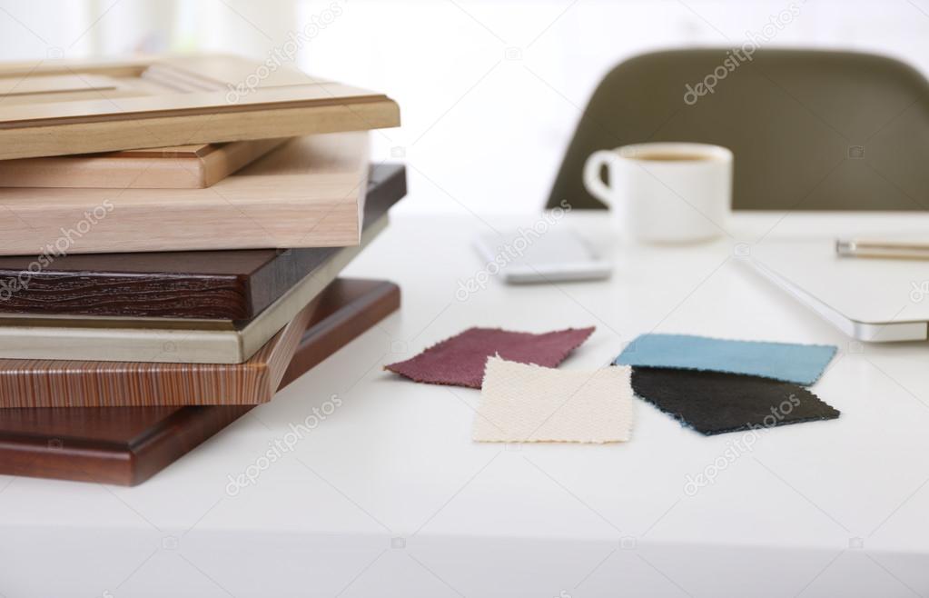 Samples of wooden panels for furniture  