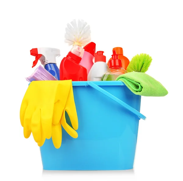 Cleaning set with tools and products — Stock Photo, Image