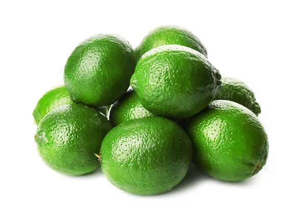 Heap of limes, isolated on white — Stock Photo, Image