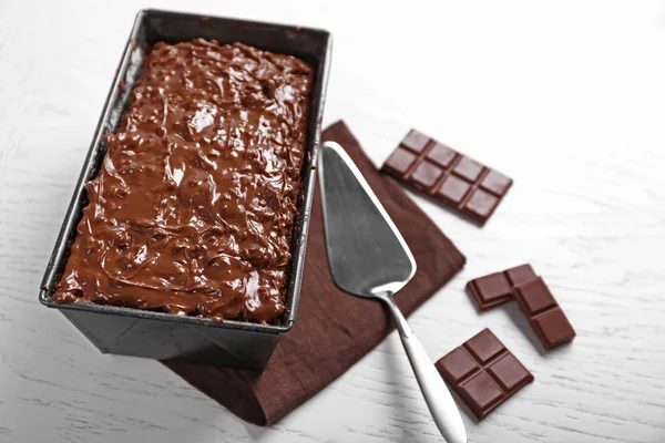 Pan ve çikolata lezzetli kek — Stok fotoğraf