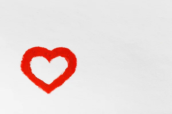 Red heart on light background — Stock Photo, Image