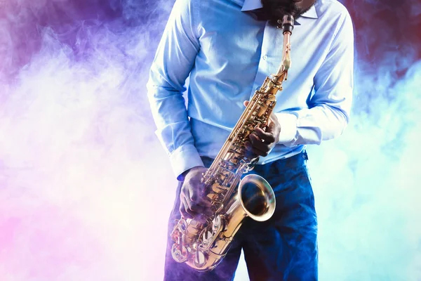 Musicista jazz afroamericano — Foto Stock