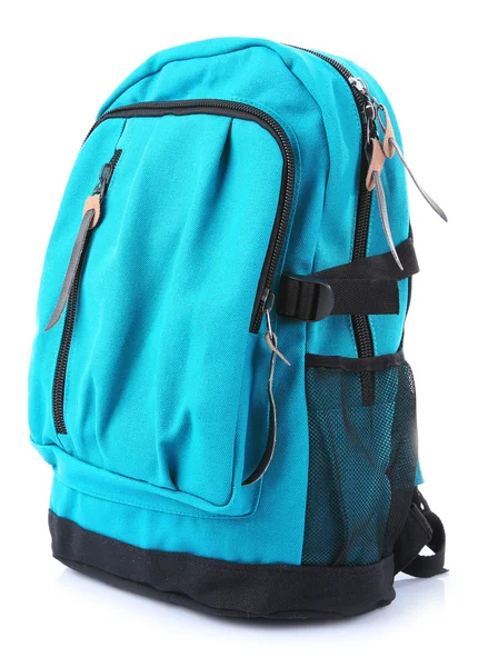 Blauer Schulrucksack — Stockfoto