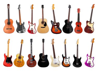 elektro gitar üzerinde beyaz