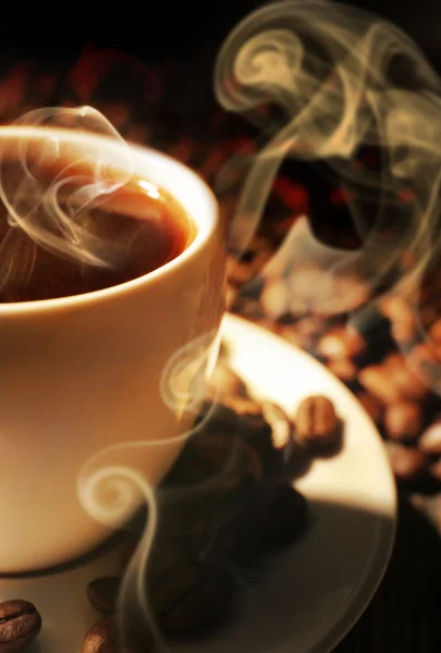 Kopp kaffe och korn, närbild — Stockfoto