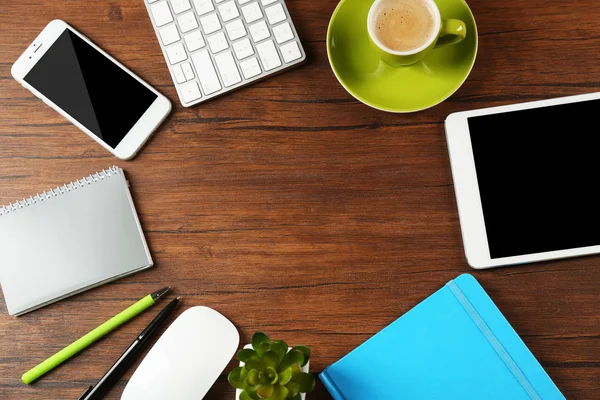 Business desk with equipment — Stock Photo, Image