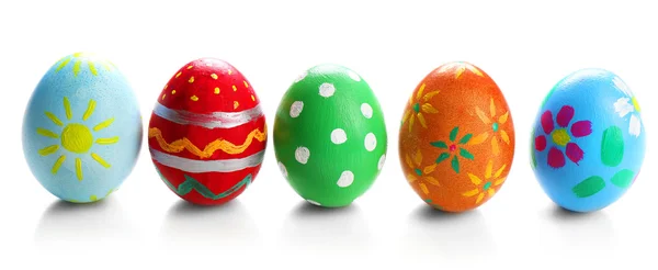 Painted Easter eggs  on white — Stock Photo, Image