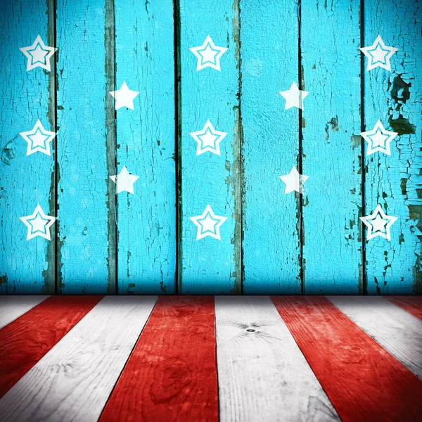 Bandera Nacional Americana sobre textura de madera — Foto de Stock