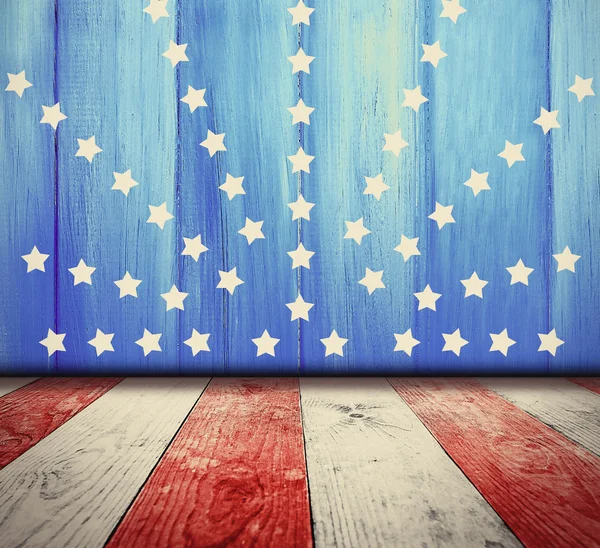 American National Flag on wooden texture — Stock Photo, Image
