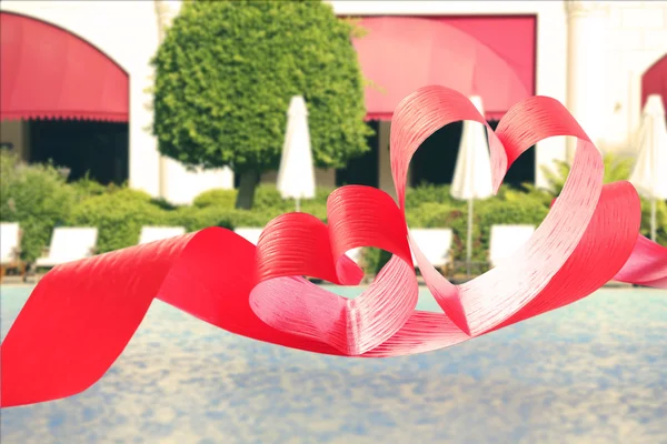 Ribbon shaped as hearts — Stock Photo, Image