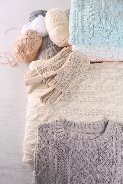 Plaid di lana lavorato a maglia — Foto Stock