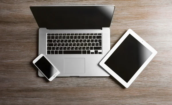 Modern laptopon on table — Stock Photo, Image